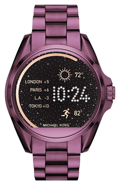 michael kors bradshaw smartwatch purple bands|Michael Kors access touchscreen smartwatch.